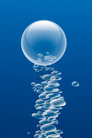 Foto de Burbujas de aire abstractas sobre fondo azul - Imagen libre de derechos