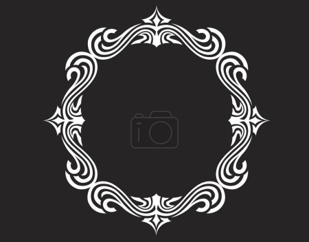 Téléchargez les photos : White decorative vintage frame on black background. - en image libre de droit
