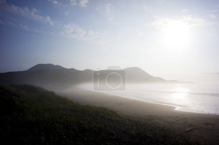 Téléchargez les photos : Beau paysage de la plage de la mer le matin - en image libre de droit