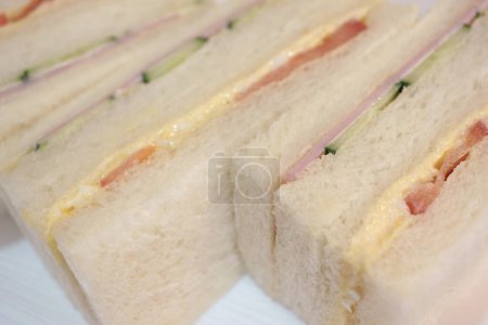 Photo for Fresh and tasty sandwich on white dish - Royalty Free Image