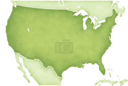 Photo for United states of america green map isolated on white background - Royalty Free Image
