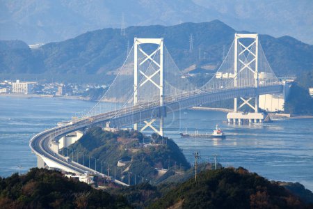 Onaruto Bridge seen from Naruto City, Tokushima Prefecture.