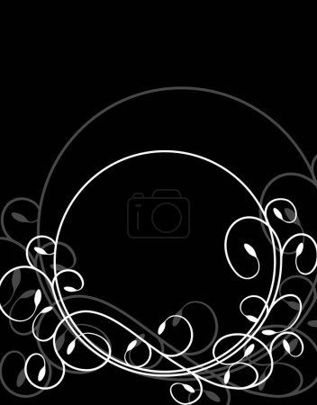 Téléchargez les photos : Un cadre floral noir et blanc - en image libre de droit