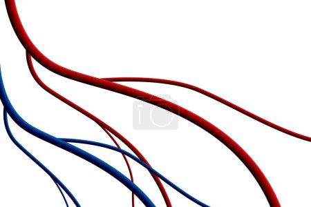 Photo for Red and blue arteries on white, abstract medical background - Royalty Free Image
