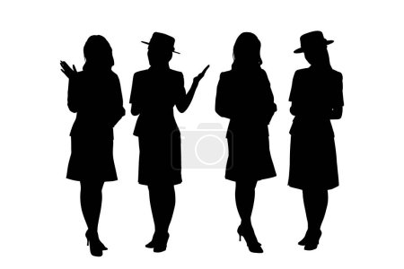 Photo for Women in silhouette standing and talking - Royalty Free Image