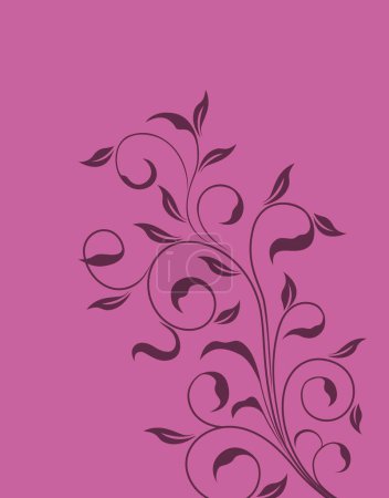 Photo for Purple background with a black floral design - Royalty Free Image