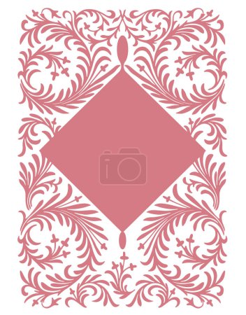 Photo for Vintage floral frame with ornament, greeting card - Royalty Free Image