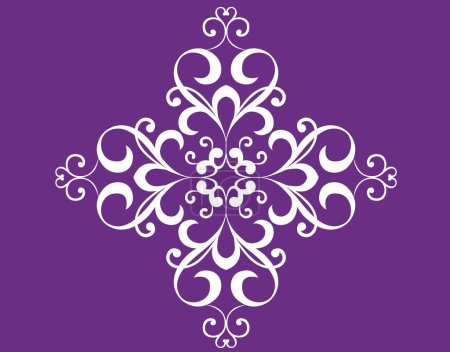 Photo for Floral ornament on purple background - Royalty Free Image
