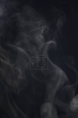 Téléchargez les photos : Fumée blanche abstraite sur fond noir - en image libre de droit