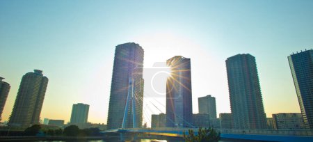 Photo for Modern city skyline beautiful view, urban background - Royalty Free Image