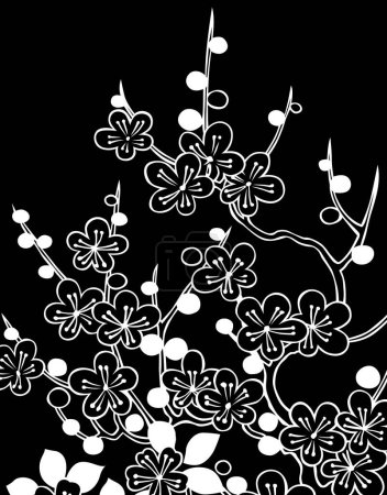 Téléchargez les photos : Modèle de motif floral abstrait, fond décoratif avec des silhouettes végétales - en image libre de droit