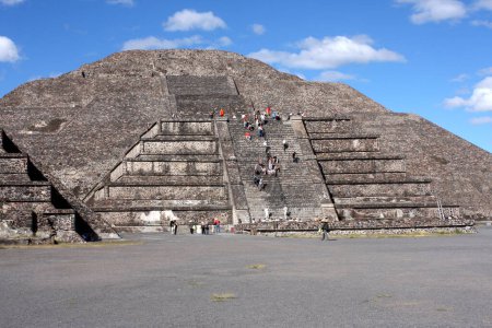 Photo for The Pyramid of the Sun is the largest building in Teotihuacan, and one of the largest in Mesoamerica. - Royalty Free Image