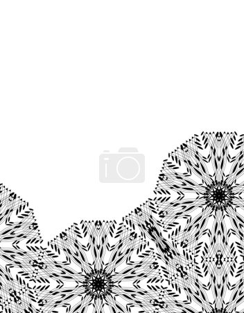 Foto de Borde floral blanco y negro con un fondo blanco - Imagen libre de derechos