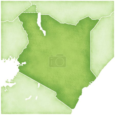 Téléchargez les photos : Kenya carte verte isolée sur fond blanc - en image libre de droit