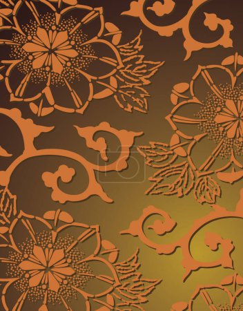 Téléchargez les photos : Modèle de motif floral abstrait, fond décoratif avec des silhouettes végétales - en image libre de droit