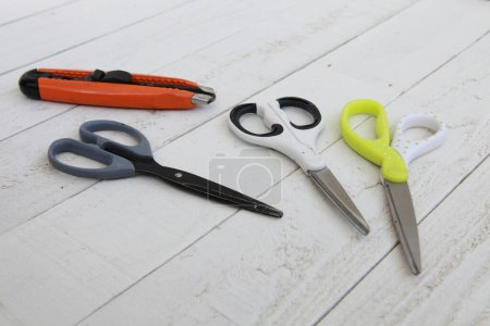 Photo for Set of construction tools on wooden table, close-up - Royalty Free Image