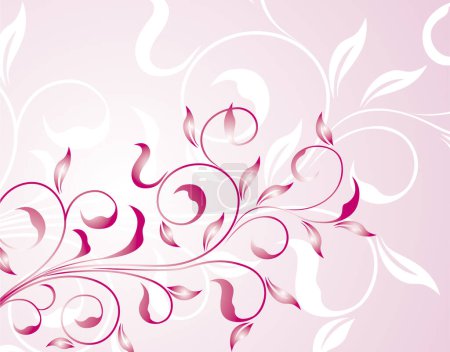 Foto de Fondo rosa con un diseño floral - Imagen libre de derechos