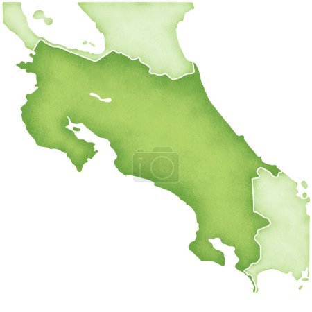 Téléchargez les photos : Costa Rica carte verte isolée sur fond blanc - en image libre de droit