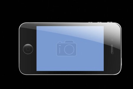 Foto de Smartphone moderno aislado sobre fondo negro - Imagen libre de derechos