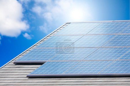 Photo for Solar panels on roof of the house - Royalty Free Image