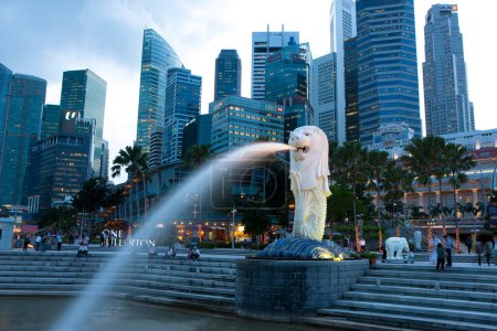 Foto de Vista de fondo de la ciudad moderna, arquitectura de Singapur - Imagen libre de derechos