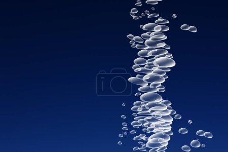 Téléchargez les photos : Fond abstrait avec bulles d'air et texture liquide bleue - en image libre de droit
