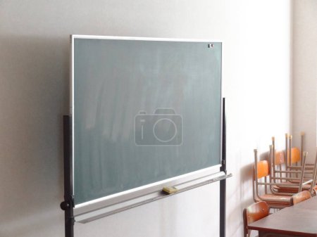 Photo for Empty blackboard in school classroom, education and learning concept - Royalty Free Image