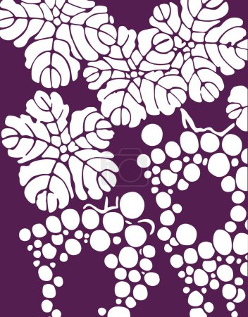 Photo for Abstract pattern with grapes and leaves - Royalty Free Image