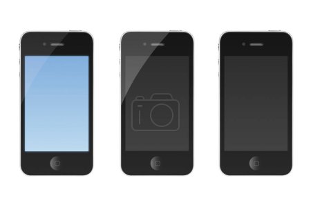 Téléchargez les photos : Smartphones modernes isolés sur fond blanc - en image libre de droit