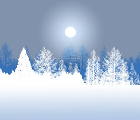 Téléchargez les photos : Paysage hivernal enneigé avec de beaux arbres dans la forêt et la neige - en image libre de droit