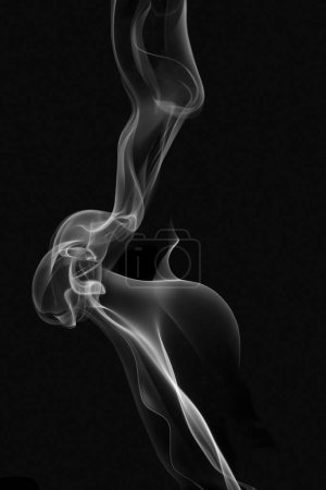 Téléchargez les photos : Fumée légère abstraite sur fond noir - en image libre de droit