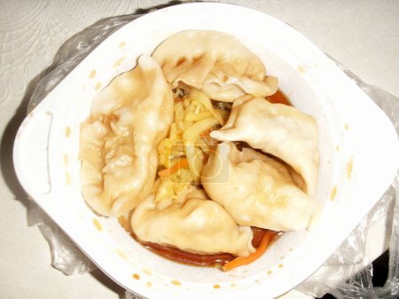 Foto de Primer plano vista de un delicioso plato asiático - Imagen libre de derechos