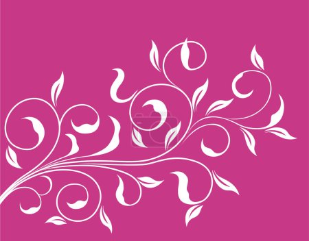 Photo for A pink background with a white floral design - Royalty Free Image