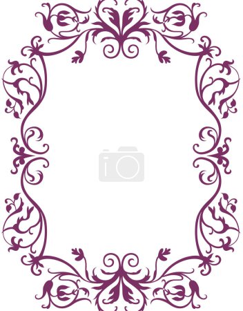 Photo for Vintage floral frame on white - Royalty Free Image