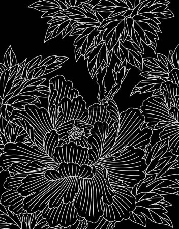 Foto de Patrón abstracto con flores de garabato dibujadas a mano - Imagen libre de derechos