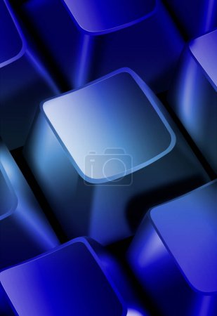 Téléchargez les photos : Clavier d'ordinateur en couleur bleue - en image libre de droit