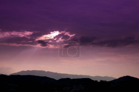 Photo for Beautiful landscape with mountains and scenic sunset sky - Royalty Free Image