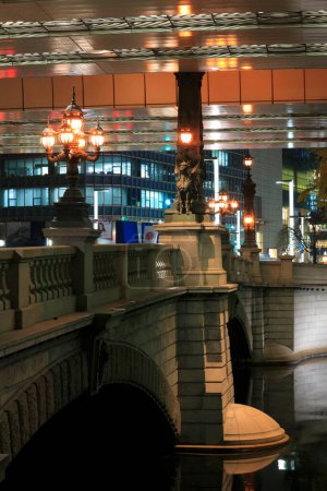 Photo for Night view of Nihonbashi bridge in Chuo, Tokyo, Japan - Royalty Free Image