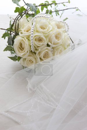Photo for Bridal bouquet made from white roses - Royalty Free Image