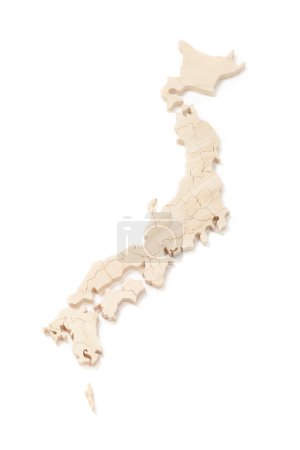 Photo for A map of a wooden shape of the country on background - Royalty Free Image