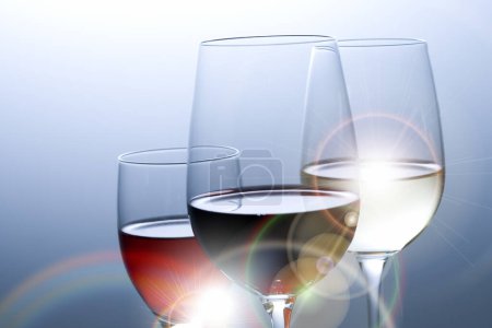 Photo for Wine glasses with white background - Royalty Free Image