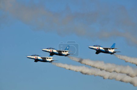 Photo for Air force team in blue sky - Royalty Free Image