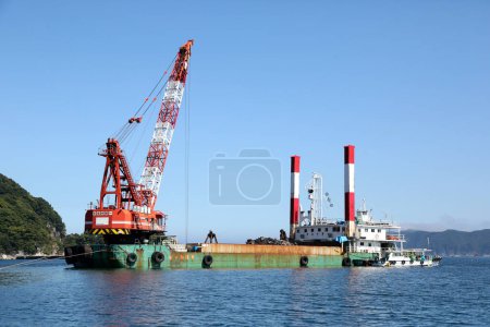 Photo for Cranes in industrial port in japan - Royalty Free Image