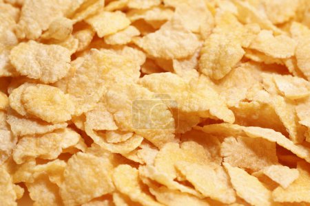 Photo for Pile of cornflakes for breakfast, food background - Royalty Free Image