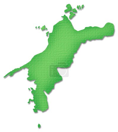 Mapa de Niigata, Japón, aislado sobre fondo blanco 