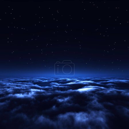 Foto de Cielo nocturno con estrellas y nubes - Imagen libre de derechos