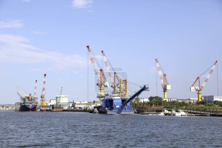 Photo for Port view and cranes - Royalty Free Image