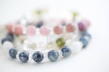 Photo for Crystal glass beads, blue and pink - Royalty Free Image