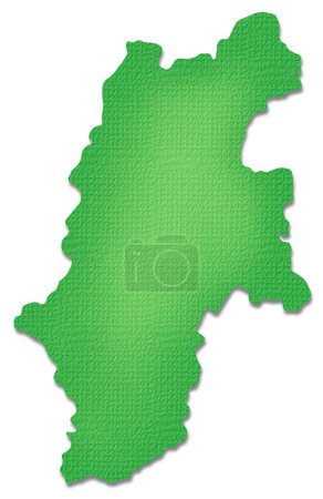 Photo for Map of Nagano Prefecture, Japan, isolated on white background - Royalty Free Image