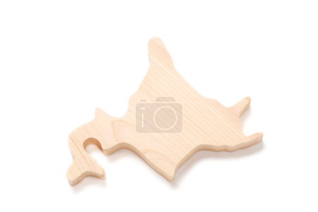 Photo for A map of a wooden shape of the country on white background - Royalty Free Image